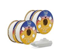 OVERTURE Filamento PETG 1.75mm para Impresoras 3D, Perfectamente Enrollado Filamento Resistente y Duradero, Carrete de Cartón 4kg (4.4lbs), Compatible con la Mayoría de Impresoras FDM (Blanco*4)