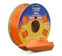 OVERTURE Filamento PETG 1.75mm para Impresoras 3D, Perfectamente Enrollado Filamento Resistente y Duradero, Carrete de Cartón 1kg (2.2lbs), Compatible con la Mayoría de Impresoras FDM (Naranja)