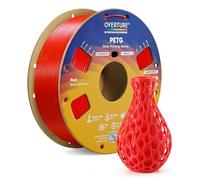 OVERTURE Filamento PETG 1.75mm para Impresoras 3D, Perfectamente Enrollado Filamento Resistente y Duradero, Carrete de Cartón 1kg (2.2lbs), Compatible con la Mayoría de Impresoras FDM (Rojo)