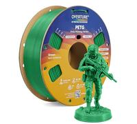 OVERTURE Filamento PETG 1.75mm para Impresoras 3D, Perfectamente Enrollado Filamento Resistente y Duradero, Carrete de Cartón 1kg (2.2lbs), Compatible con la Mayoría de Impresoras FDM (Verde)