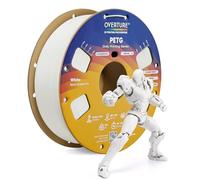 OVERTURE Filamento PETG 1.75mm para Impresoras 3D, Perfectamente Enrollado Filamento Resistente y Duradero, Carrete de Cartón 1kg (2.2lbs), Compatible con la Mayoría de Impresoras FDM (Blanco)