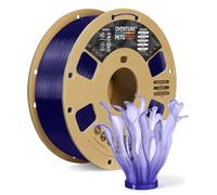 OVERTURE Filamento PETG 1.75mm para Impresoras 3D, Perfectamente Enrollado Filamento Resistente y Duradero, Carrete de Cartón 2kg (4.4lbs), Precisión +/- 0.02mm (Azul Transparente)