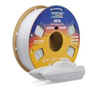 OVERTURE Filamento PETG 1.75mm para Impresoras 3D, Perfectamente Enrollado Filamento Resistente y Duradero, Carrete de Cartón 1kg (2.2lbs), Compatible con la Mayoría de Impresoras FDM (Blanco Roca)
