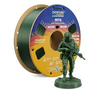 OVERTURE Filamento PETG 1.75mm para Impresoras 3D, Perfectamente Enrollado Filamento Resistente y Duradero, Carrete de Cartón 1kg (2.2lbs), Compatible con la Mayoría de Impresoras FDM (Verde Militar)