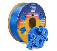 OVERTURE Filamento PETG 1.75mm para Impresoras 3D, Perfectamente Enrollado Filamento Resistente y Duradero, Carrete de Cartón 1kg (2.2lbs), Compatible con la Mayoría de Impresoras FDM (Azul Digital)