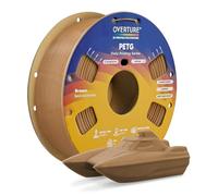 OVERTURE Filamento PETG Rápido para Impresoras 3D 1,75 1kg, Marrón | Fuerte y Resistente, Extrusión Suave, Adhesión Superior entre Capas, Hasta 300 mm/s, Precisión ± 0,02mm (Marrón)