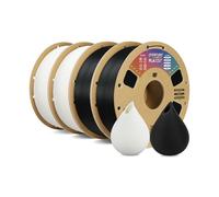 OVERTURE Filamento PLA 1.75mm, Perfectamente Enrollado para Impresora 3D, Carrete de 4kg (8.8lbs), Precisión +/- 0.02 mm, Compatible con la Mayoría de Impresoras FDM 3D (Negro*2+Blanco*2)