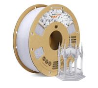 OVERTURE Filamento PLA Mármol 1.75mm, Filamento para Impresora 3D con Efecto Piedra Realista, 1kg (2.2 lbs) Carrete de Cartón, Precisión +/-0.02mm (Blanco Roca)