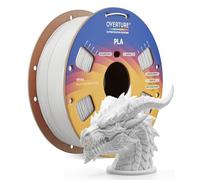 OVERTURE Filamento PLA Rápido para Impresora 3D 1,75mm 1kg, Blanco | Bobinado Ordenado, Alta Velocidad de Impresión, Fácil de Imprimir, Precisión ± 0,02 mm, Carrete de Cartón (Blanco)