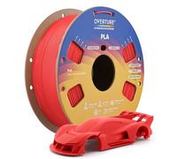 OVERTURE Filamento PLA Rápido para Impresora 3D 1,75mm 1kg, Rojo | Bobinado Ordenado, Alta Velocidad de Impresión, Fácil de Imprimir, Precisión ± 0,02 mm, Carrete de Cartón (Rojo)