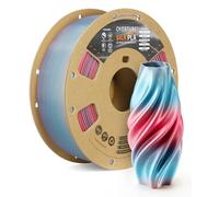 OVERTURE Filamento PLA Seda Arcoíris para Impresora 3D, Filamento PLA Brillante 1,75mm 1kg, Carrete de Cartón (Dorado-Plata seda)