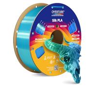OVERTURE Filamento PLA Seda de Dos Colores para Impresora 3D, Filamento PLA Brillante 1,75mm 1kg, Carrete de Cartón (Azul-Plata seda)