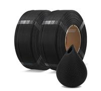 OVERTURE Lote de 2 kg de Filamento PLA de Recarga 1,75 mm para Impresora 3D, Paquete de 2 recargas de 1 kg PLA para Carrete Reutilizable de Bambu Lab, Precisión de ±0,02 mm(Negro*2)