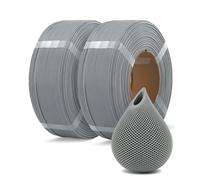 OVERTURE Lote de 2 kg de Filamento PLA de Recarga 1,75 mm para Impresora 3D, Paquete de 2 recargas de 1 kg PLA para Carrete Reutilizable de Bambu Lab, Precisión de ±0,02 mm(Gris claro*2)