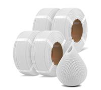 OVERTURE Lote de 4 kg de Filamento PLA de Recarga 1,75 mm para Impresora 3D, Paquete de 4 recargas de 1 kg PLA para Carrete Reutilizable de Bambu Lab, Precisión de ±0,02 mm(Blanco*4)