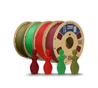 OVERTURE Lote de 4kg de Filamento PLA Plus (PL para Impresora 3D, Filamento Profesional 5 Veces Más Resistente 1.75 mm (Vino+Rojo+Verde+Verde ejército)