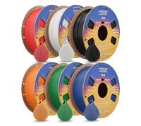 OVERTURE Lote de 6kg de Filamento PLA para Impresora 3D, Filamento PLA 1,75 mm, 1kg por Carrete de Cartón (Negro+Blanco+Rojo+Verde+Azul+Naranja)