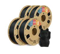 OVERTURE Mate PLA Filamento de 1,75 mm, Paquete PLA Mate 4kg(1 pack*4) Bobina de Cartón, Precisión Dimensional +/- 0.02 mm (Negro*4)