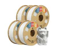 OVERTURE Mate PLA Filamento de 1,75 mm, Paquete PLA Mate 4kg(1 pack*4) Bobina de Cartón, Precisión Dimensional +/- 0.02 mm (Blanco*4)