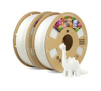 OVERTURE PLA Easy 1.75mm Filamento 3D para Principiantes, Extrusión Suave y Sin Deformaciones, 2kg Carrete de Cartón, +/- 0.02mm, Compatible con Impresoras FDM (Blanco*2 Easy)
