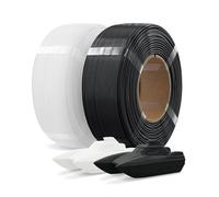 OVERTURE Refill PETG filamento 1.75 mm, filamento para impresora 3D sin carrete (Spoolless), PETG 1kg- Recarga para carrete reutilizable de Bambu Lab, precisión de +/- 0.02 mm (Negro+Blanco)