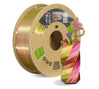 OVERTURE Seda Dual Color PLA Filamento de 1,75 mm, Bobina de 1 kg (2,2 lb), SILK PLA Precisión Dimensional +/- 0.02 mm, Para Impresora 3D (Seda Verde-Magenta)