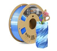 OVERTURE Seda Dual Color PLA Filamento de 1,75 mm, Bobina de 1 kg (2,2 lb), SILK PLA Precisión Dimensional +/- 0.02 mm, Para Impresora 3D (Seda Azul-Astilla)