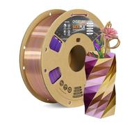 OVERTURE Seda Dual Color PLA Filamento de 1,75 mm, Bobina de 1 kg (2,2 lb), SILK PLA Precisión Dimensional +/- 0.02 mm, Para Impresora 3D (Seda Púrpura-Oro)