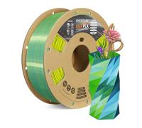 OVERTURE Seda Dual Color PLA Filamento de 1,75 mm, Bobina de 1 kg (2,2 lb), SILK PLA Precisión Dimensional +/- 0.02 mm, Para Impresora 3D(Seda Azul-Amarillo)