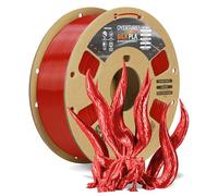 OVERTURE Seda PLA Filamento de 1,75 mm Filamento Brillante Para Impresora 3D sin Obstrucciones, Carrete de 1 kg (2,2 libras), Precisión Dimensional +/- 0.02 mm(Seda Navidad Rojo)