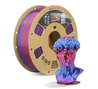 OVERTURE Silk Rainbow PLA Filamento 1,75 mm. Filamento PLA Seda Brillante 1kg (2,2 lbs). Excelente y Fácil de Imprimir para Impresoras 3D, Precisión +/- 0,02 mm (Púrpura Cromado Sedoso)
