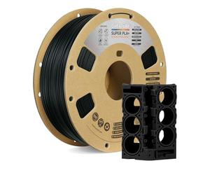 OVERTURE Super PL 1.75mm Filamento, PLA Plus de Alta Resistencia, Más Resistente que ABS & PLA, filamento termorresistente, 1kg Carrete Cartón, +/-0.02mm (Negro)