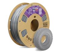 OVERTURE TPU 95A Filamento 1.75mm, TPU Filamento Flexible 95A Suave para Impresoras 3D, 1kg Carrete de Cartón, Precisión +/- 0.02 mm, Compatible con la Mayoría de Impresoras FDM (Gris)