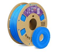 OVERTURE TPU 95A Filamento 1.75mm, TPU Filamento Flexible 95A Suave para Impresoras 3D, 1kg Carrete de Cartón, Precisión +/- 0.02 mm, Compatible con la Mayoría de Impresoras FDM (Azul Digital)