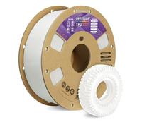 OVERTURE TPU 95A Filamento 1.75mm, TPU Filamento Flexible 95A Suave para Impresoras 3D, 1kg Carrete de Cartón, Precisión +/- 0.02 mm, Compatible con la Mayoría de Impresoras FDM (Blanco)