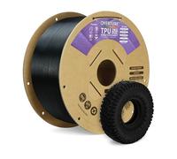 OVERTURE TPU 95A Filamento 1.75mm, TPU Filamento Flexible 95A Suave para Impresoras 3D, 2kg Carrete de Cartón, Precisión +/- 0.02 mm, Compatible con la Mayoría de Impresoras FDM (Negro 2kg*1)