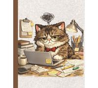 Overwhelmed Grumpy Cat at Laptop Journal: A Hilarious Lined Composition Notebook for Students, Remote Workers, Writers, and Anyone Stressed by Deadlines & Technology (with a Moody Cat)