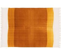 Oviala Alfombra de lana tejida plana amarilla/naranja de 120 x 170 cm