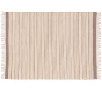Oviala Alfombra rectangular a rayas de lana y yute tejido plano 80 x 200 cm