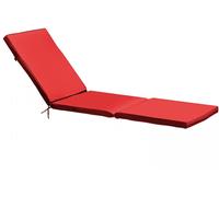 Oviala Cojín para tumbona rojo 186 x 53 x 5 cm