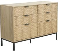 Oviala Cómoda de 6 cajones en MDF con decoración en melamina madera clara