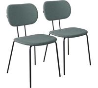 Oviala Conjunto de 2 sillas de diseño y madera verde oscuro