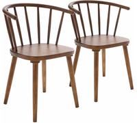 Oviala Conjunto de 2 sillas de madera de olmo marrón.