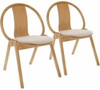 Oviala Conjunto de 2 sillas estilo escandinavo en madera de olmo
