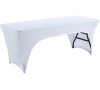 Oviala Funda de mesa plegable de 180 cm de doble apertura, color blanco