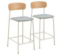 Oviala - Juego de 2 sillas altas de madera, color azul claro