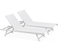 Oviala Juego de 2 tumbonas reclinables con 5 posiciones