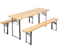 Oviala Juego de mesa y bancos de madera