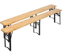 Oviala Lote de 2 bancos plegables de madera de 180 cm