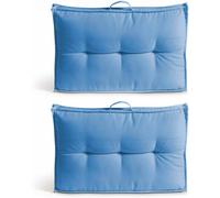 Oviala Lote de 2 cojines de paleta con respaldo de poliéster azul